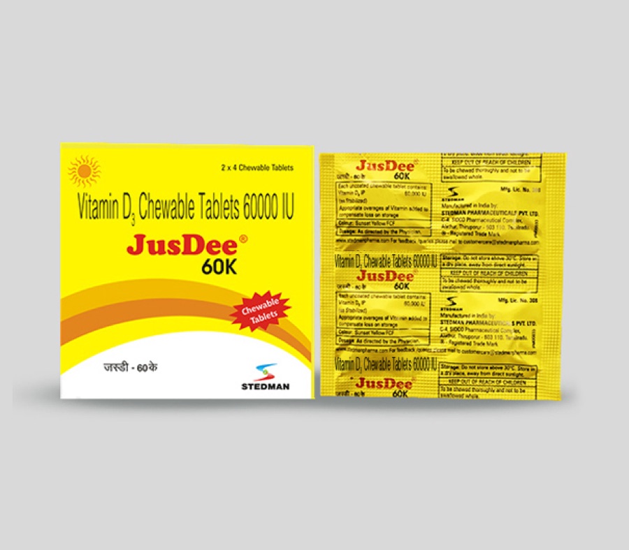 Jusdee 60K Chewable Tablets pack shot